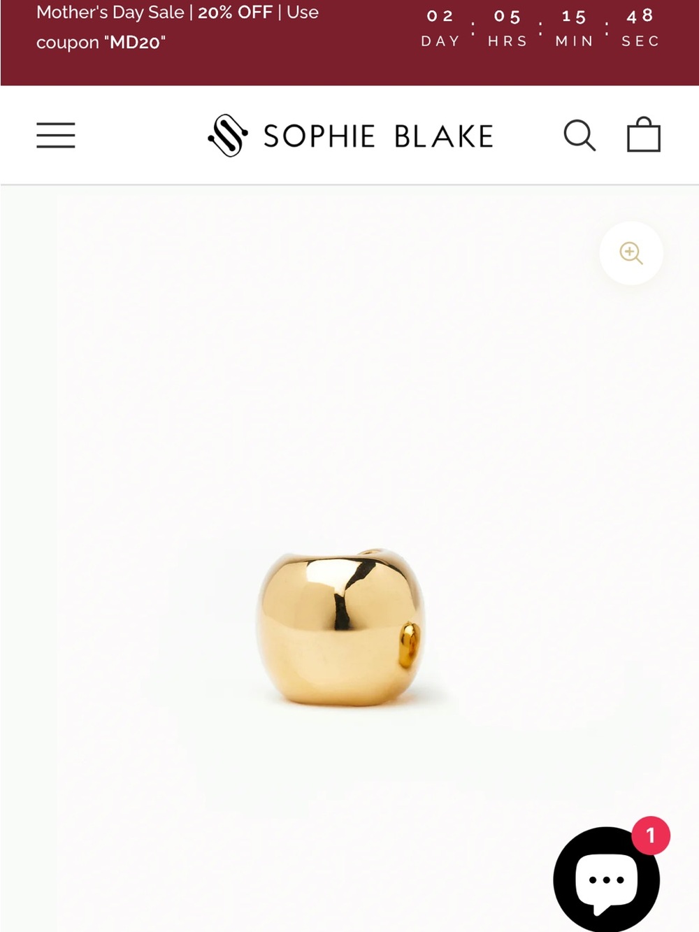 Sophie Blake Gold Leda ear cuff large